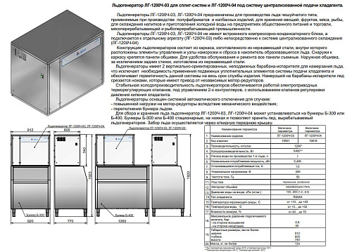 Льдогенератор Abat ЛГ-1200Ч-04 (выносной холод - централизованная подача хладагента) Льдогенератор Abat ЛГ-1200Ч-04 (выносной холод - централизованная подача хладагента)